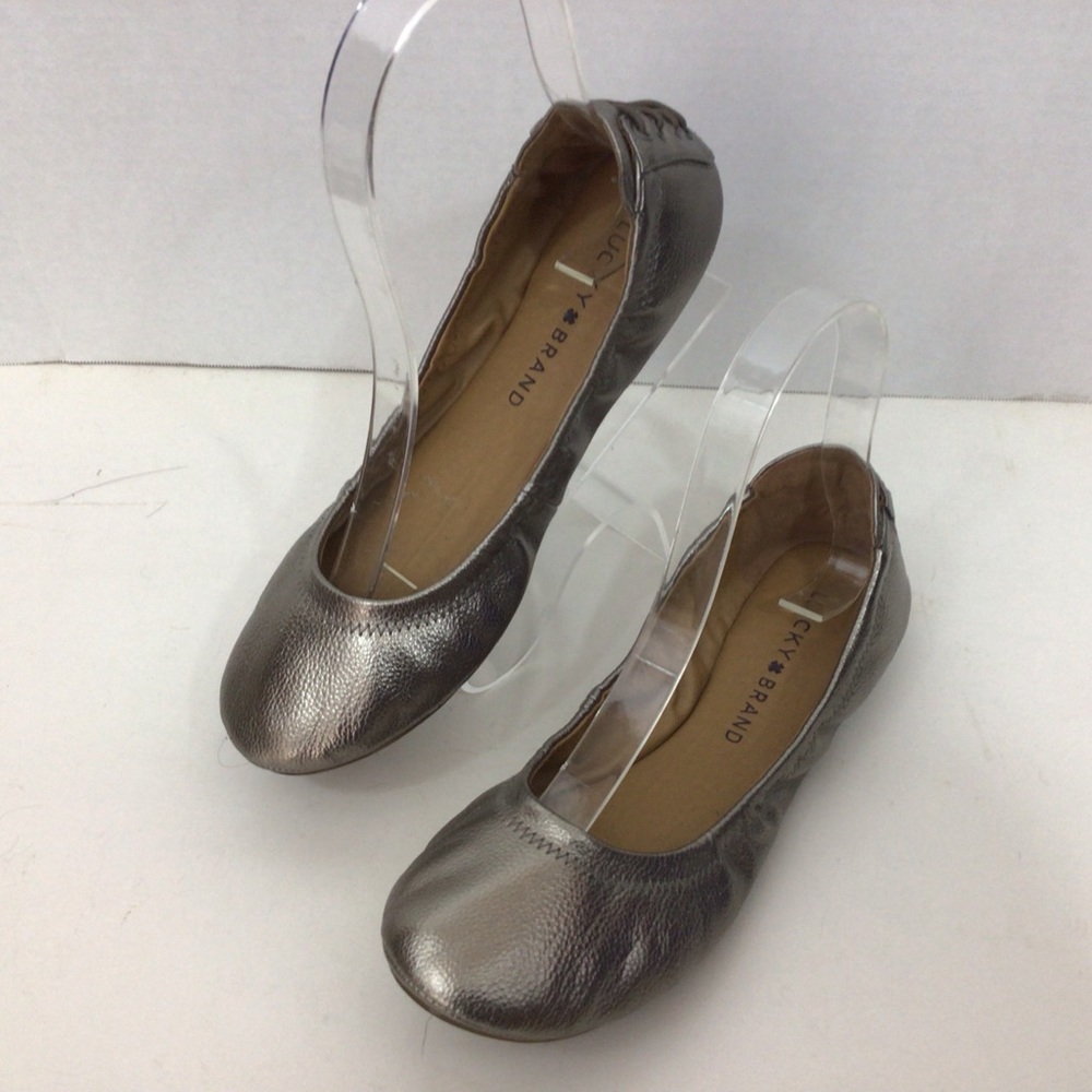 Lucky Brand Silver Echo2 Ballet Flats, 6M